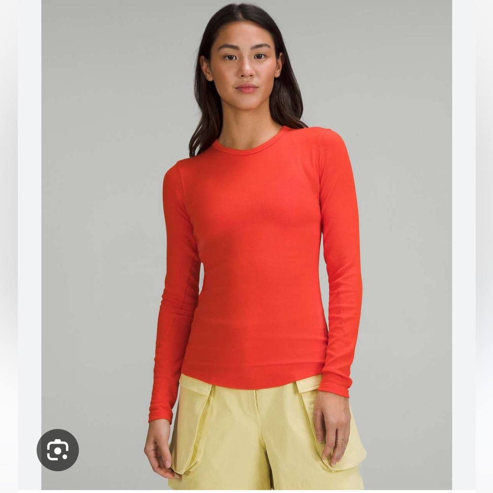 Lululemon Hold Tight Long Sleeve- Solar Orange